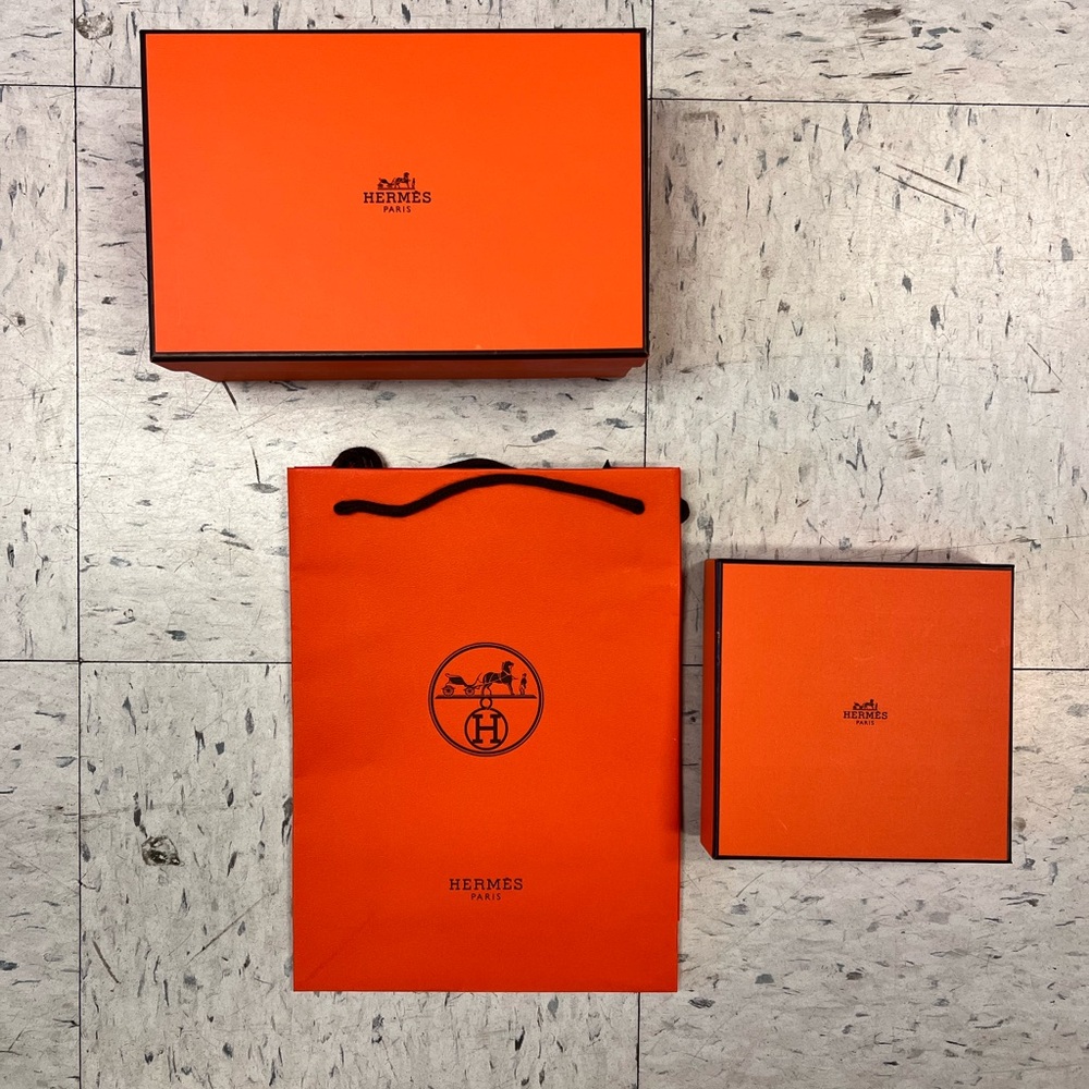 Authentic Hermès 2 box One shopping bag bundle